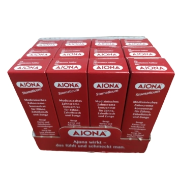 AJONA pasta do mycia zębów wybielająca 12 szt 25 ml z Niemiec koncentrat oryginalna